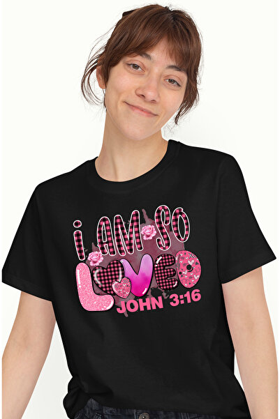 StoryGift Romania Tricou Femei cu mesajul "I am so loved - John 3:16", verset...
