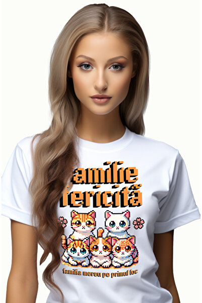 StoryGift Romania Tricou Femei Familie fericita. Familia intotdeauna #1 cu im...