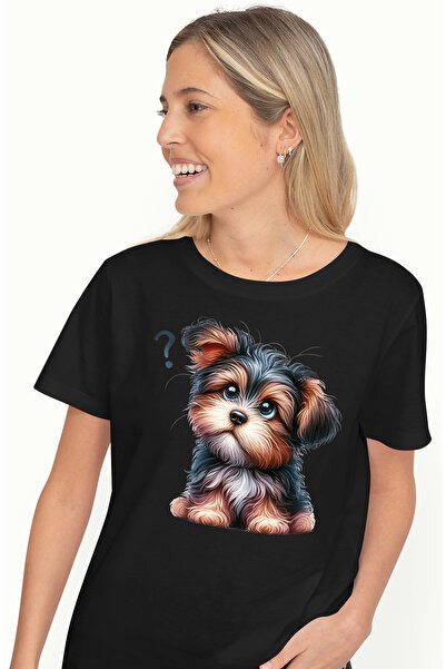 StoryGift Romania Tricou Femei cu un catelus blanos de talie mica, ilustratie...