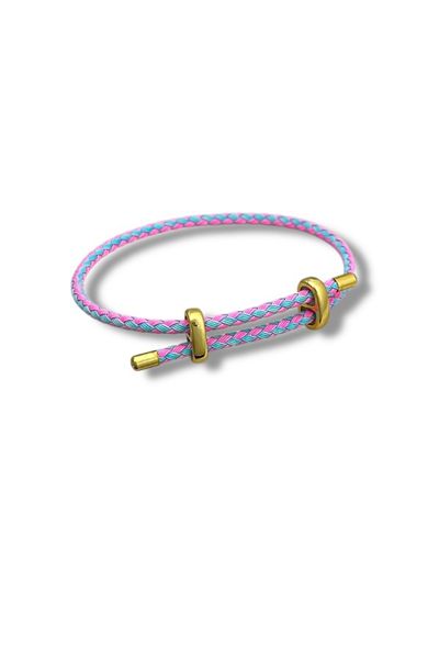 Finery by Nerrs Adjustable Blue-Pink Two-Color Bracelet with Steel Rope Magnet