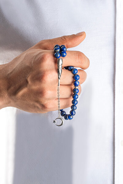 So CHIC... Rozariu din argint de 23 cm cu piatră naturală de lapis lazuli semnătă de Ataturk