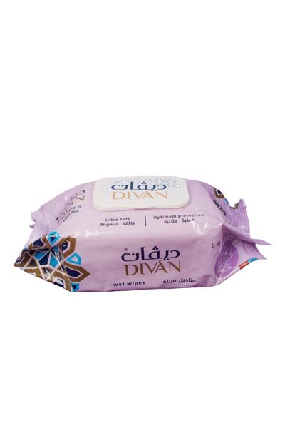 Divan Alcohol-free wet wipes with lavender scent, 120 wipes per pack