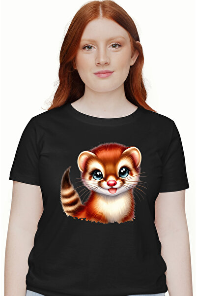 StoryGift Romania Tricou Femei cu o vidra vesela, ilustratie, fericire, anima...