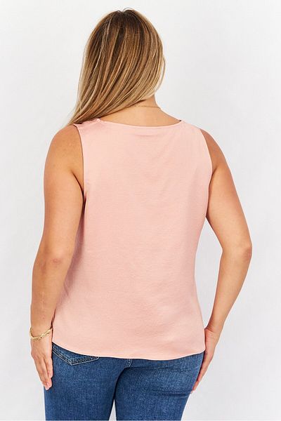 Ralph Lauren Women Square Neck Sleeveless Textured Top, Rose Tan