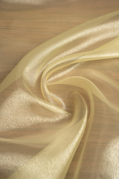 Kumaş Deposu Cam Organze Sarı Rengi Kumaş