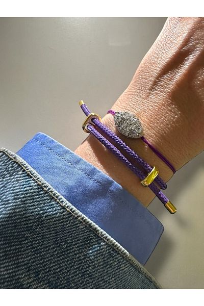 Finery by Nerrs Steel Rope Magnet Adjustable Bracelet Purple Color