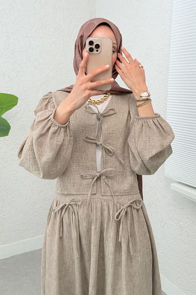Salih Çelebi Rope Laced Skirt Combination 2299 - Brown
