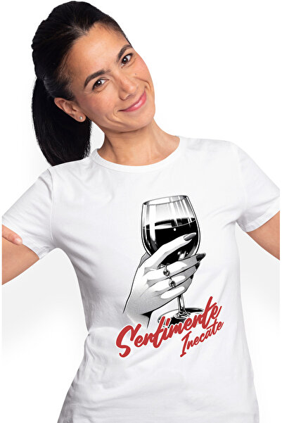 StoryGift Romania Tricou Femei Mana De Femeie Cu pahar De Vin Mesaj Sentiment...