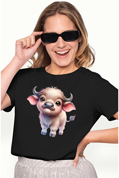 StoryGift Romania Tricou Femei cu un tauras, copilarie, grija, parinti, cuminte, se uita curios, a BLK_XL