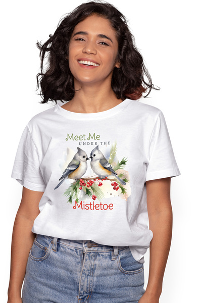 StoryGift Romania Tricou Femei cu 2 vrabiute care stau pe o ramura cu mesajul...