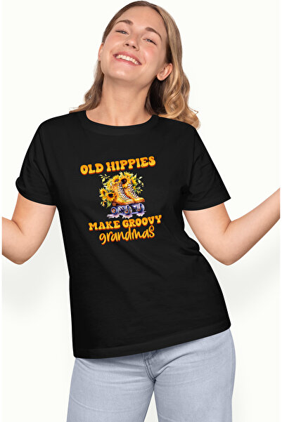 StoryGift Romania Tricou Femei cu mesajul "Old hippies make groovy grandmas",...