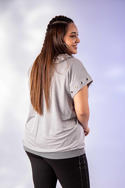 Roxxlen 12224123 Γυναικείο 12224123 Φούτερ με μάτια πουλιού Γκρι