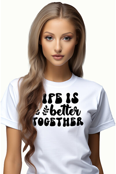 StoryGift Romania Tricou Femei cu mesaj din care reiese ca viata e mai buna i...