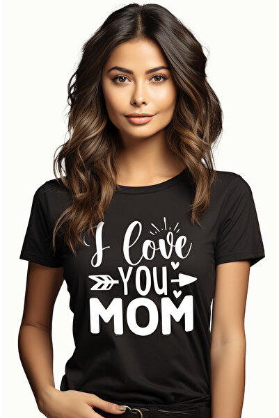 StoryGift Romania Tricou Femei cu inimioare si mesajul "I love you, mom" - te...