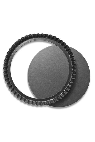PUFO Tavă rotundă metalică pentru prăjituri, plăcinte, cu bază detașabilă, 28 cm