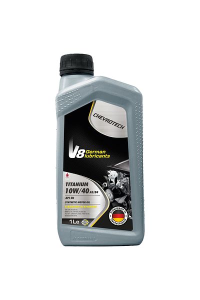 SAMER V8 10W-40 Titanium Synthetic Motor Oil, API SN A3/B4, 1L – German Lubricant