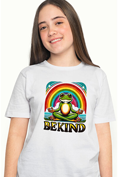 StoryGift Romania Tricou Femei cu o broasca in pozitie de yoga cu mesajul "Be...