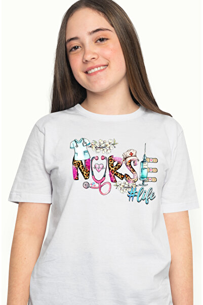 StoryGift Romania Tricou Femei cu mesajul "Nurse #life", profesie, ilustratie...