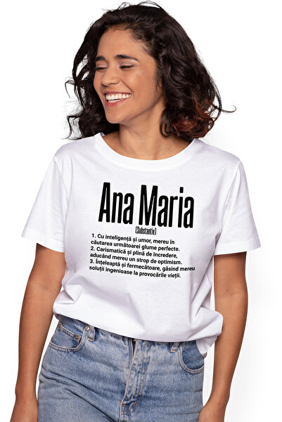 StoryGift Romania Tricou Femei Cu Numele Ana Maria, si Mesaj Motivational, Gl...