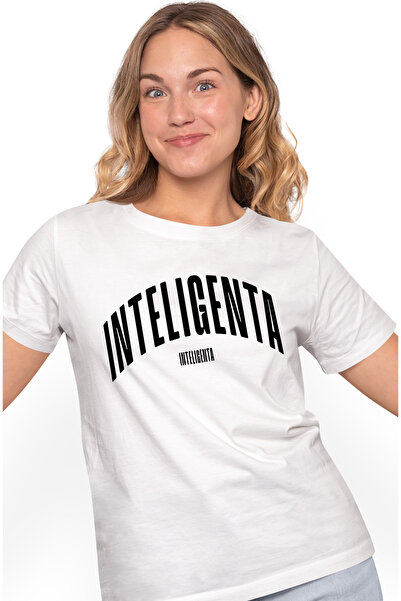 StoryGift Romania Tricou Femei Cuvantul Inteligenta, Motivational, Self Help, Intelegere de Sine, WHT_XS
