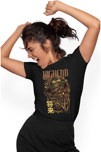 StoryGift Romania Tricou Femei Cu Masinarie Cu Palarie Inalta Si Mustata, Tex...