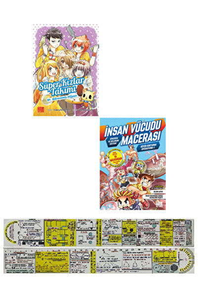 hayykitap Süper Kızlar Takımı + İnsan Vücudu Macerası 2'li Çizgi Roman Seti +...