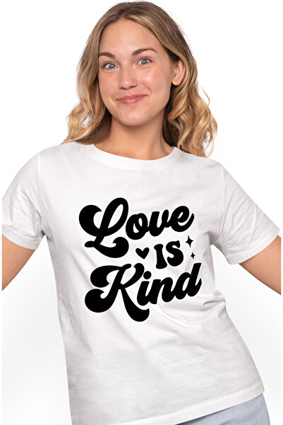 StoryGift Romania Tricou Femei cu inimioara si stelute cu mesajul "Love is ki...