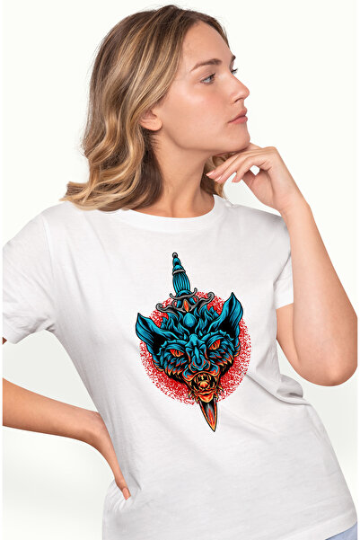 StoryGift Romania Tricou Femei Cu Cap De Liliac, Monstru, Pumnal, Zange, Cerc...