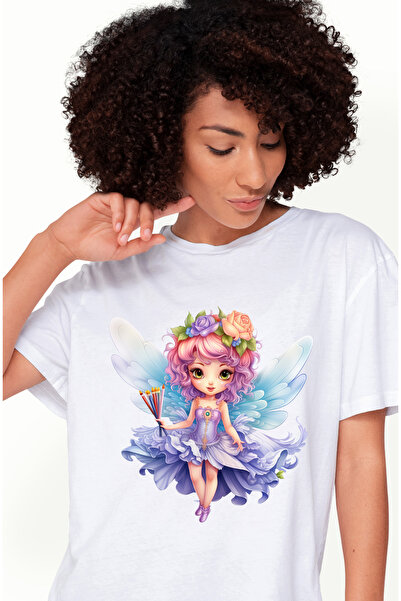 StoryGift Romania Tricou Femei cu o fetita cu aripi de zana, ilustratie, flor...