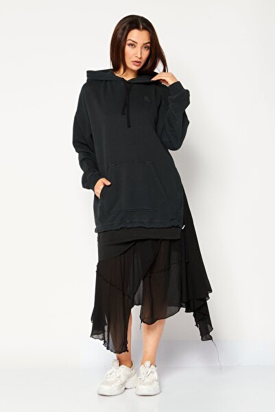 Diesel Women Embroidered Logo Midi Dress, Black