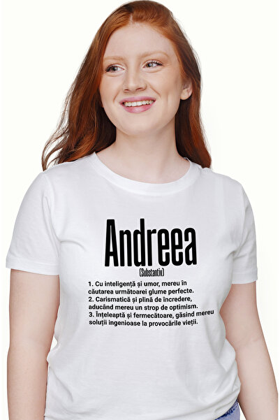 StoryGift Romania Tricou Femei Cu Numele Andreea, si Mesaj Motivational, Glum...