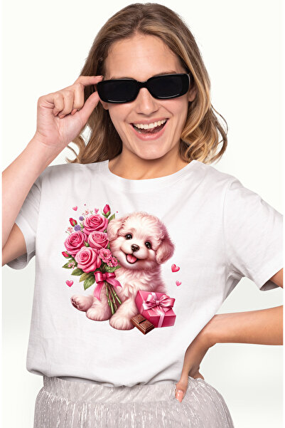 StoryGift Romania Tricou Femei cu un catel blanos si grasut care tine un buch...