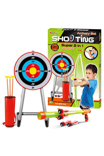 ACTION ONE 2-in-1 target shooting set with bow and blowgun