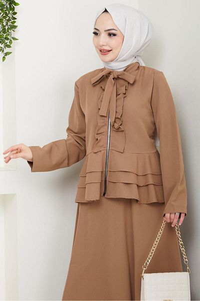 Bestenur Nesla Tunic Φούστα Διπλό Σετ 1418 - Mink