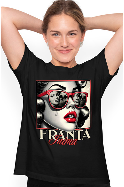 StoryGift Romania Tricou Femei Inima Franta Fata Tradara Ochelarii de soare r...