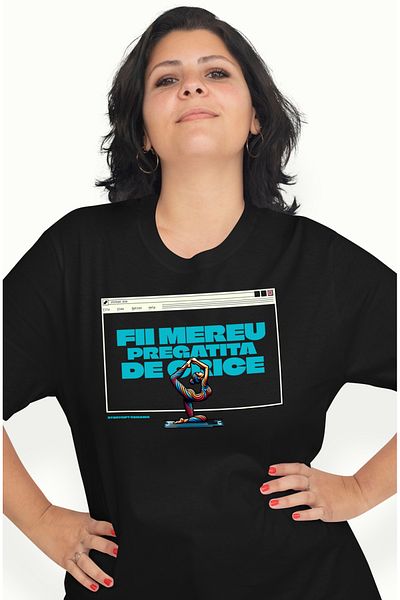 StoryGift Romania Women's T-Shirt Woman Doing Yoga Motivational Always Be Prepared for Anything with imp BLK_XS
