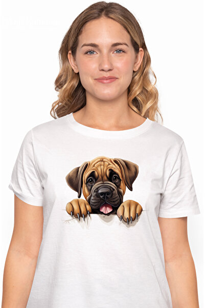 StoryGift Romania Tricou Femei cu un catel bun, ilustratie, gheare, se uita p...