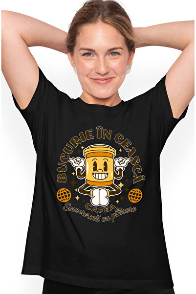StoryGift Romania Tricou Femei Cafea bucurie în ceascs. Savureaza cu placere ...
