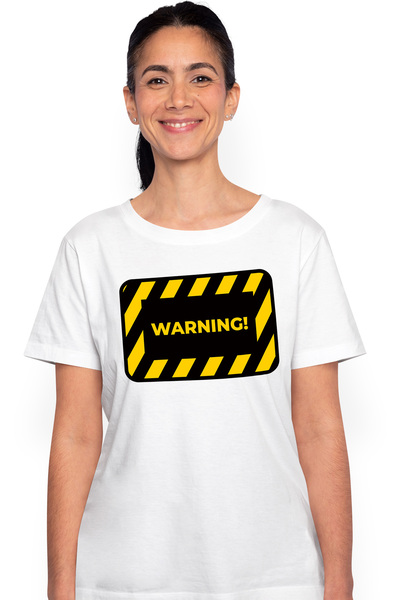 StoryGift Romania Tricou Femei Cu Mesaj In Engleza Warning, Semn, Bordura, Mu...