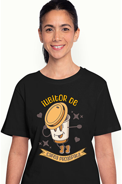 StoryGift Romania Tricou Femei Pahar de cafea dans iubitor de cafea proaspata...