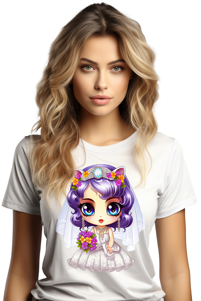 StoryGift Romania Tricou Femei cu o fetita dragalasa care poarta o rochie alb...