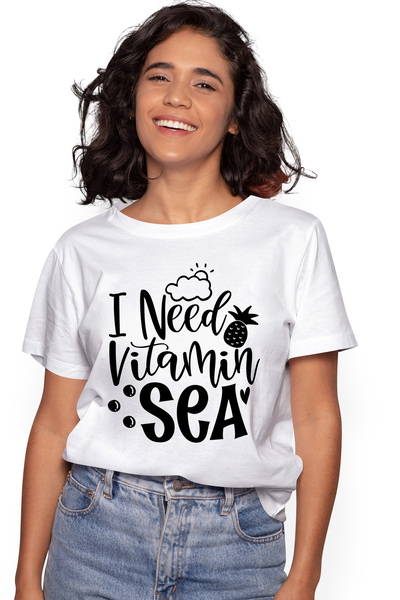 StoryGift Romania Tricou Femei cu mesajul "Am nevoie de vitamina de mare" - p...