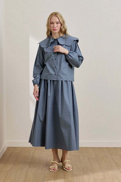 Ceylan Otantik Soft Indigo Balloon Skirt