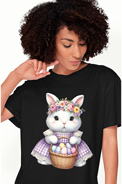 StoryGift Romania Tricou Femei cu o iepuroaica timida, ilustratie, tine un co...