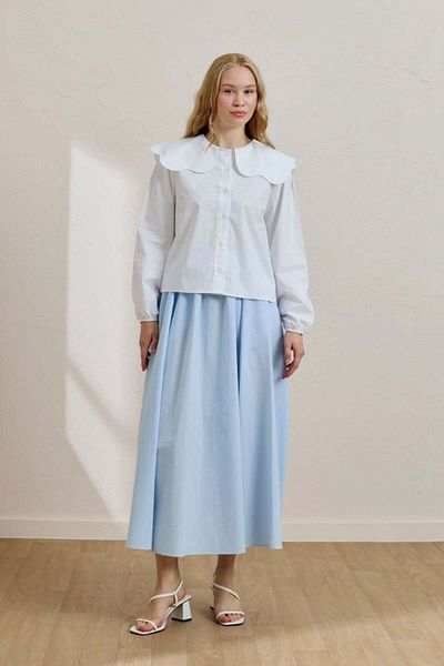 Ceylan Otantik Soft Blue Balloon Skirt