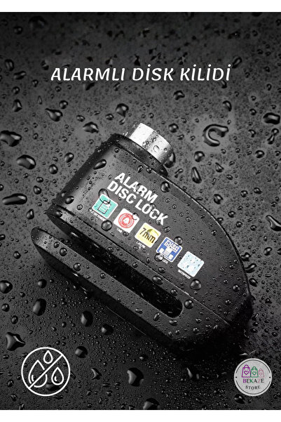 BEKAZE 110 Db Sesli Alarmlı Disk Kilidi Motorsiklet, Scooter, Bisiklet İçin ...