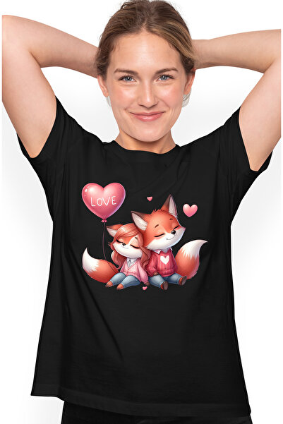 StoryGift Romania Tricou Femei cu 2 vulpite, ilustratie, apropiere, prietenie...