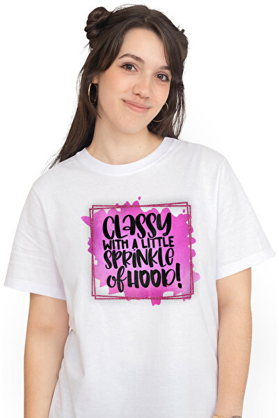 StoryGift Romania Tricou Femei cu mesajul "Classy with a little sprinkle of h...