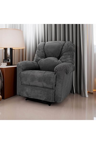 BACK COMFORT Urban Polo | Striped Velvet Rocking & Rotating Recliner Chair
