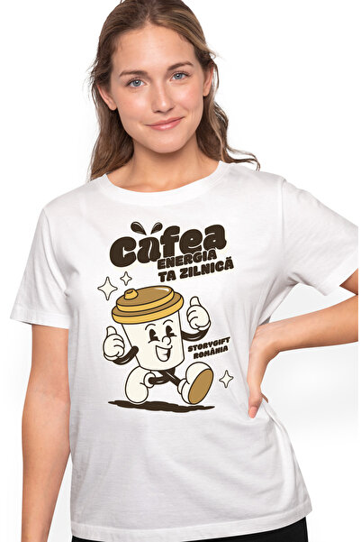 StoryGift Romania Tricou Femei Cafea, energia ta zilnica dimineata aroma cu i...